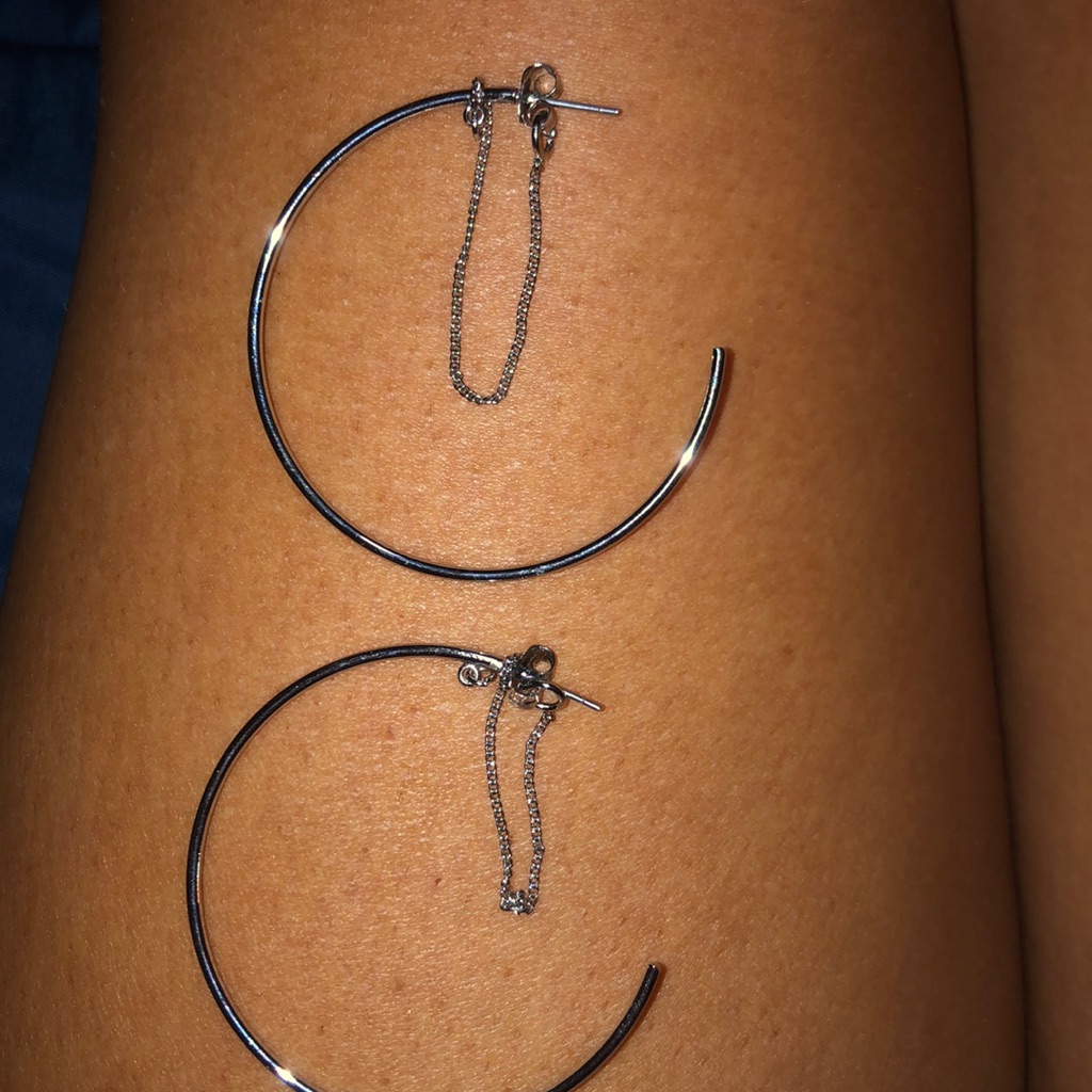 Medium Silver Hoops